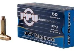 Prvi PPU 357 Magnum Ammunition PPH357MF 158 Grain Flat Point Jacketed 50 Rounds