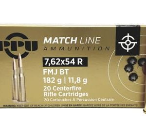 Prvi PPU 7.62x54mm Rimmed Russian Ammunition Match Line PPM7 182 Grain Full Metal Jacket 20 Rounds