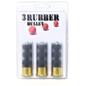 Paraklese Technologies 12 Gauge Ammunition 2-3/4" 3 Rubber Bullet 3 Rounds