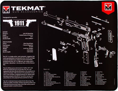 TEKMAT ARMORERS BENCH MAT - ULTRA 15"X20" 1911 BLACK