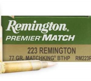 Remington 223 Rem Ammunition Premier RM223R3 77 Grain MatchKing Boat Tail Hollow Point 20 rounds
