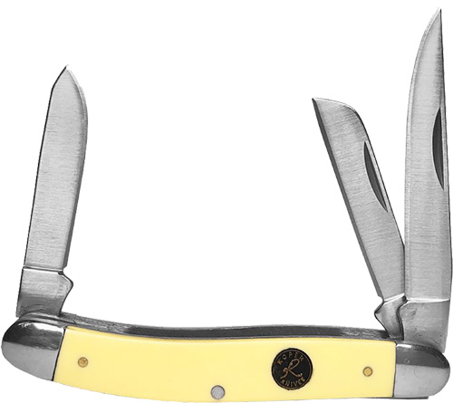 ABKT ROPER PECOS STOCKMAN 2.5" - LINER LOCK CREAM HANDLES