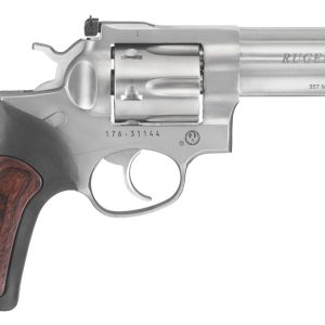 RUGER GP100 357MAG SS/RUB 4" HIVIZ