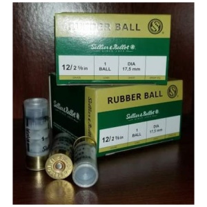 Sellier & Bellot 12 Gauge Ammunition SB12RBA 2-5/18" Rubber Ball 2-11/16oz 919fps 25 Rounds