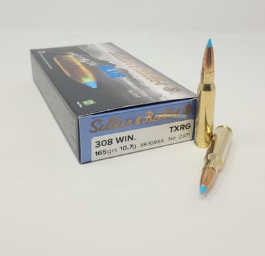 Sellier & Bellot 308 Win Ammunition Exergy Blue SB308XA 165 Grain Lead Free Ballistic Tip 20 Rounds