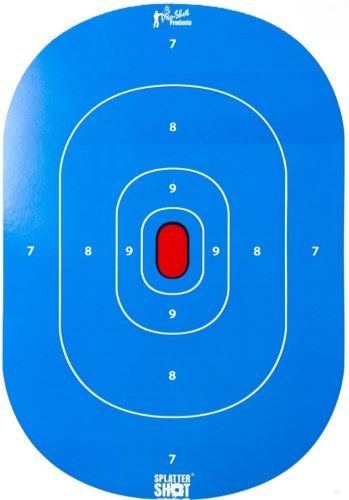 SPLATTER SHOT TARGET 12"X18" - SILHOUETTE LOW LIGHT BLUE 8PK