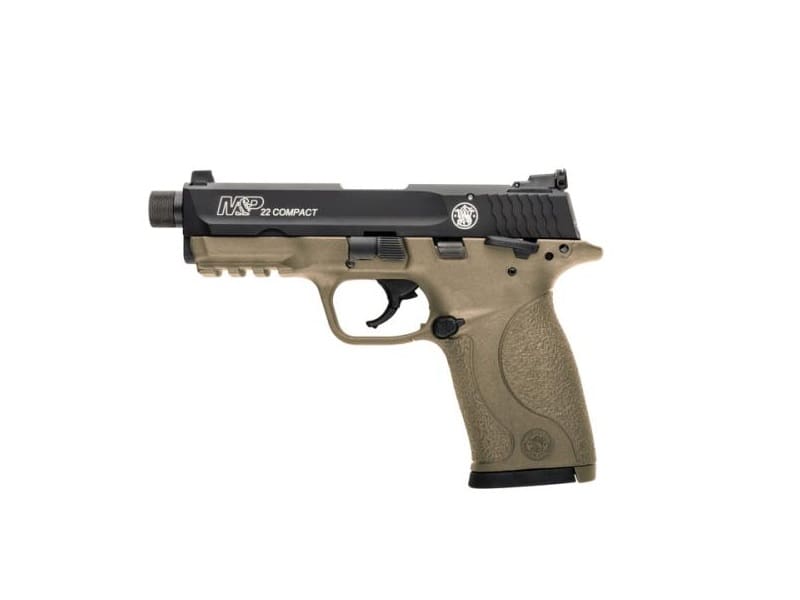 SMITH AND WESSON M&P22 COMPACT 22LR FDE THREAD