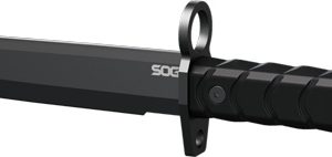 SOG KNIFE BOYONET 7" TANTO - BLADE BLACK/BLACK W/SHEATH