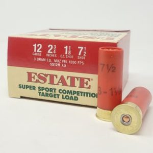 Estate 12 Gauge Ammunition SS12H75CASE 2-3/4" 1-1/8oz #7.5 shot 1200 fps CASE 250 rounds