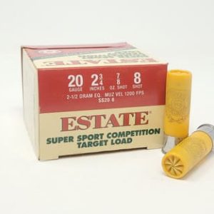 Estate 20 Gauge Ammunition SS208CASE Super Sport Competition Load 2-3/4" 7/8oz #8 shot 1200fps 250 rounds