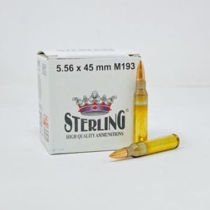 Sterling 5.56x45mm NATO M193 Ammunition STRLG556M193 55 Grain Full Metal Jacket 30 Rounds