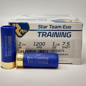 Rio Star Team Evo Training 12 Gauge Ammunition STT3275CASE 2-3/4" 1-1/8oz 1200fps #7.5 Shot CASE 250 Rounds