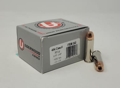 Underwood 454 Casull Ammunition UW342 300 Grain XTP Jacketed Hollow Point 20 Rounds