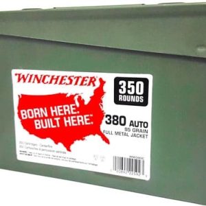 WINCHESTER 38 0ACP 95GR FMJ-RN - CASE OF (2) 300RD CANS