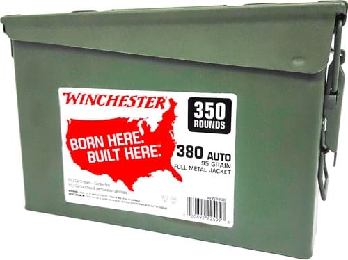 WINCHESTER 38 0ACP 95GR FMJ-RN - CASE OF (2) 300RD CANS