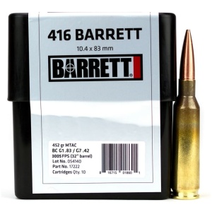 BARRETT FIREARMS AMMO 416BAR 452GR MTAC 10RD