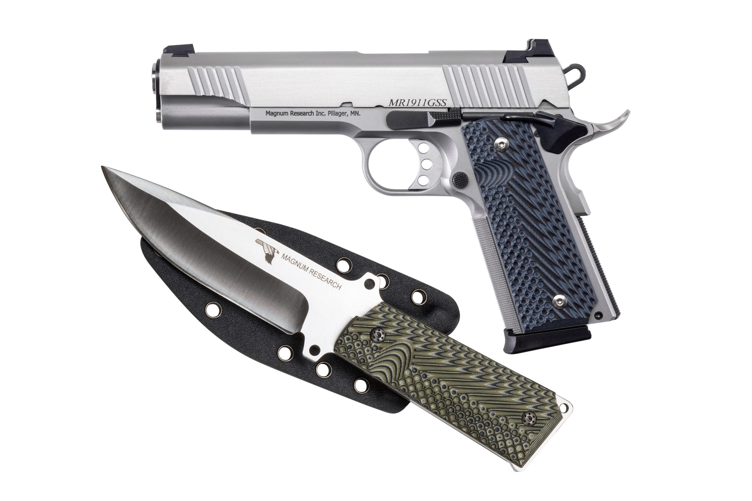 MAGNUM RESEARCH DE 1911 45ACP 5" SS W/KNIFE #