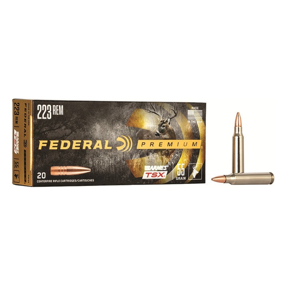 Federal Vital Shok 223 Remington Ammunition 55 Grain Barnes Triple Shock X-Bullet 20 Rounds