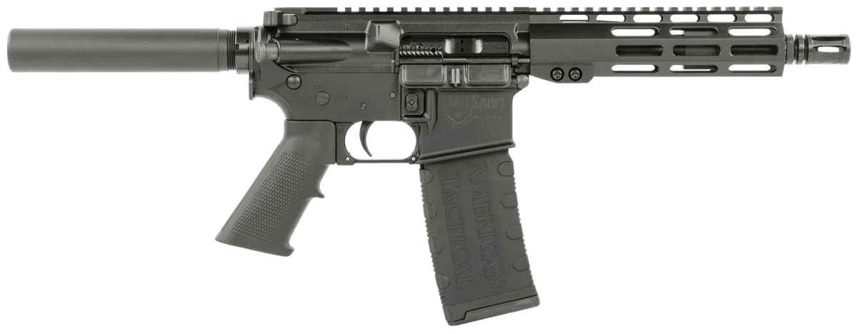 ATI MILSPORT Forged Aluminum AR Pistol - Black | 5.56NATO | 7.5" Barrel | 7" M-LOK Rail