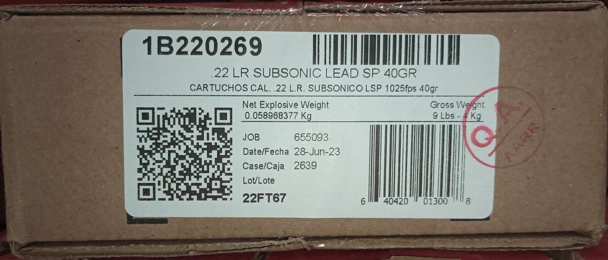 Aguila Ammunition .22 LR Subsonic Rifle Ammo - 40 Grain | Solid Point | 1000rd Case