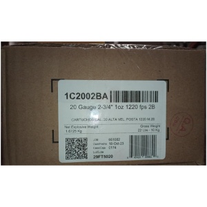 Aguila Ammunition 20ga Buckshot 2.75 inch Shotgun Shells - 2Buck | 1oz | 1220 fps | 250rd Case