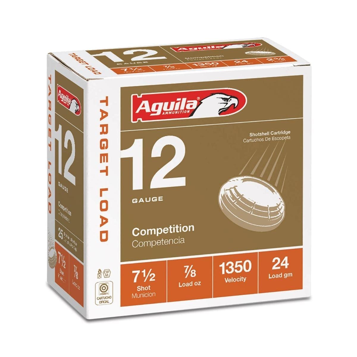 Aguila Ammunition Target 12ga Birdshot 2.75 inch Shotgun Shells - #7.5 Shot | 7/8oz | 1350 fps | 25rd Box