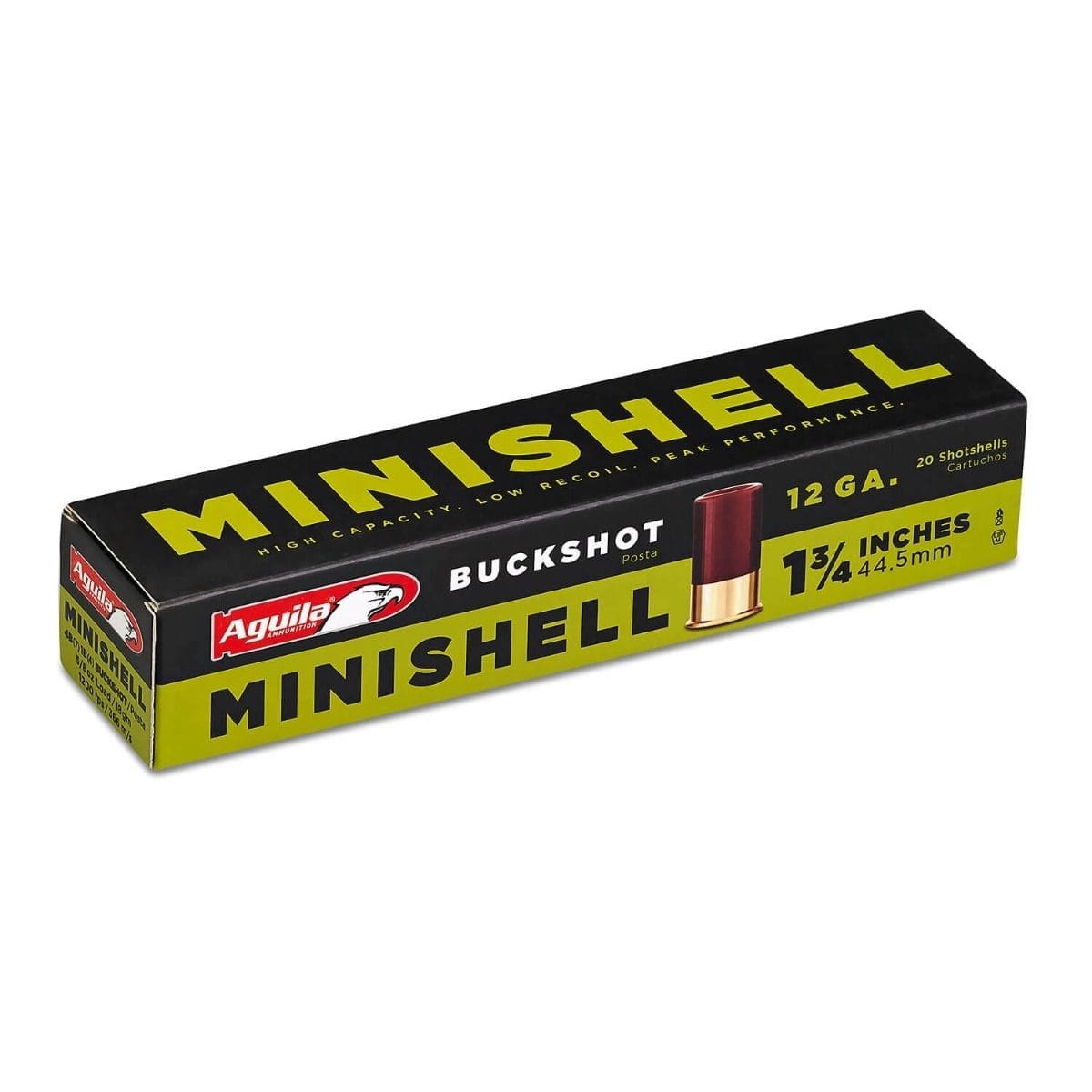 Aguila Ammunition Minishell 12ga Buckshot 1.75 inch Shotgun Shells - 1Buck | 5/8oz | 1200 fps | 20rd Box