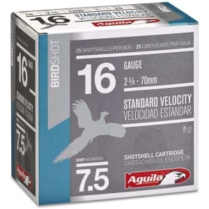 Aguila Ammunition 16ga Birdshot 2.75 inch Shotgun Shells - #7.5 Shot | 1oz | 1200 fps | 250rd Case