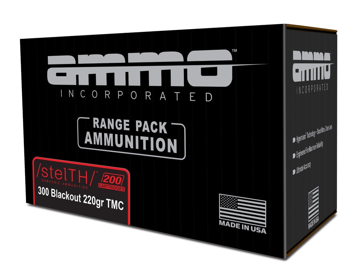 Ammo Inc stelTH Subsonic .300 Blackout Rifle Ammo - 220 Grain | TMC | Range Pack | 200rd Box