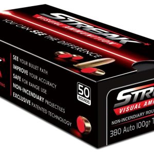 Ammo Inc STREAK Target .380 ACP Handgun Ammo - 100 Grain | TMC | Red | 50rd Box