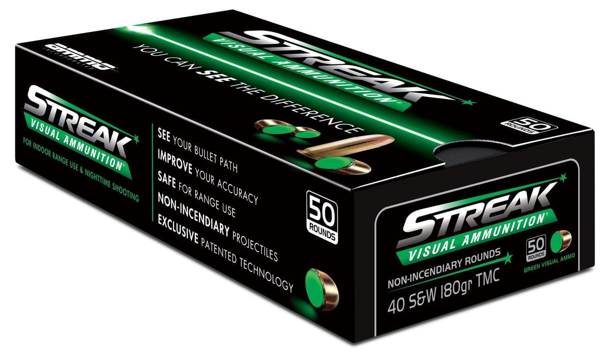 Ammo Inc STREAK Target .40 S&W Handgun Ammo - 180 Grain | TMC | Green | 50rd Box