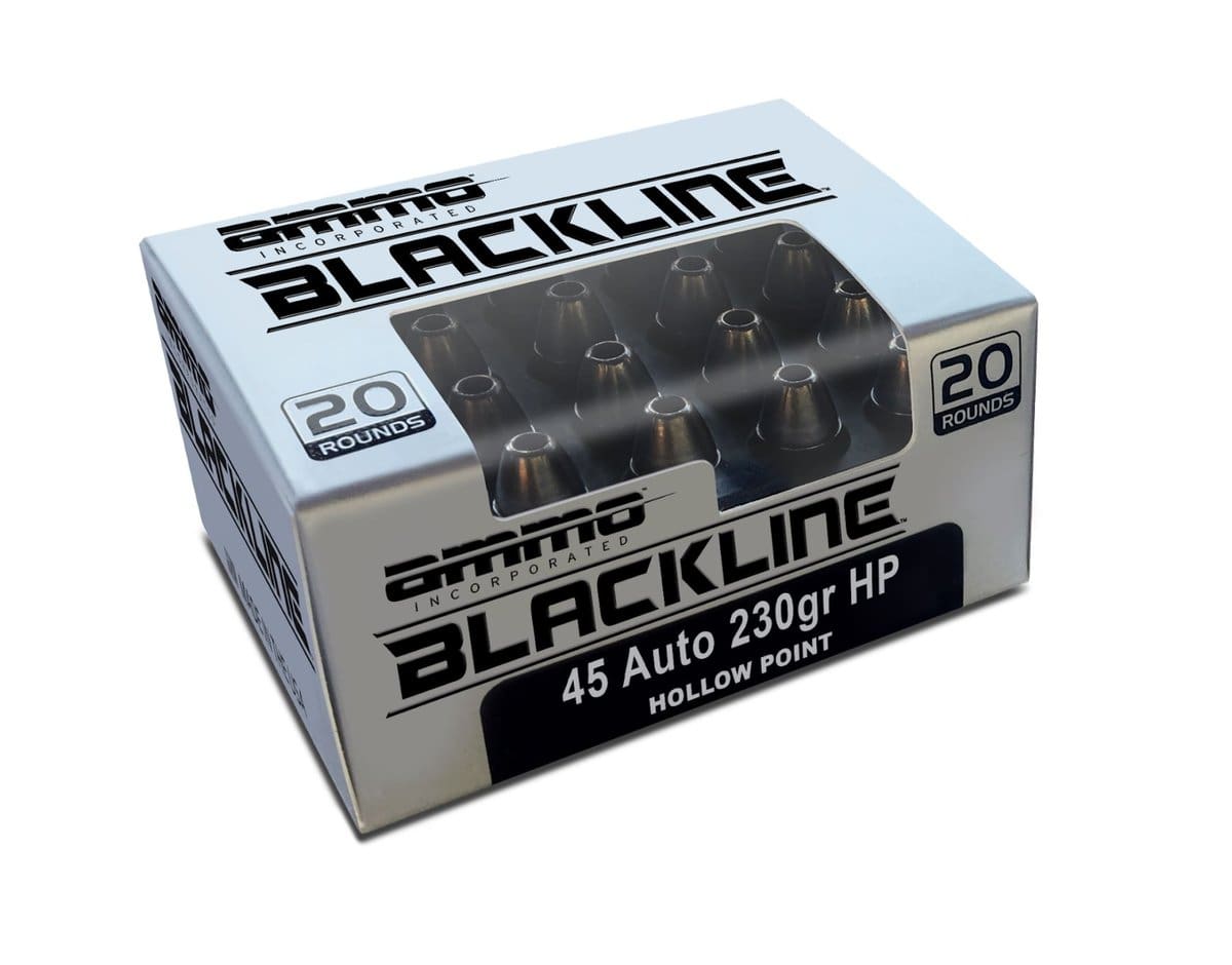 Ammo Inc BlackLine .45 ACP Handgun Ammo - 230 Grain | JHP | 20rd Box