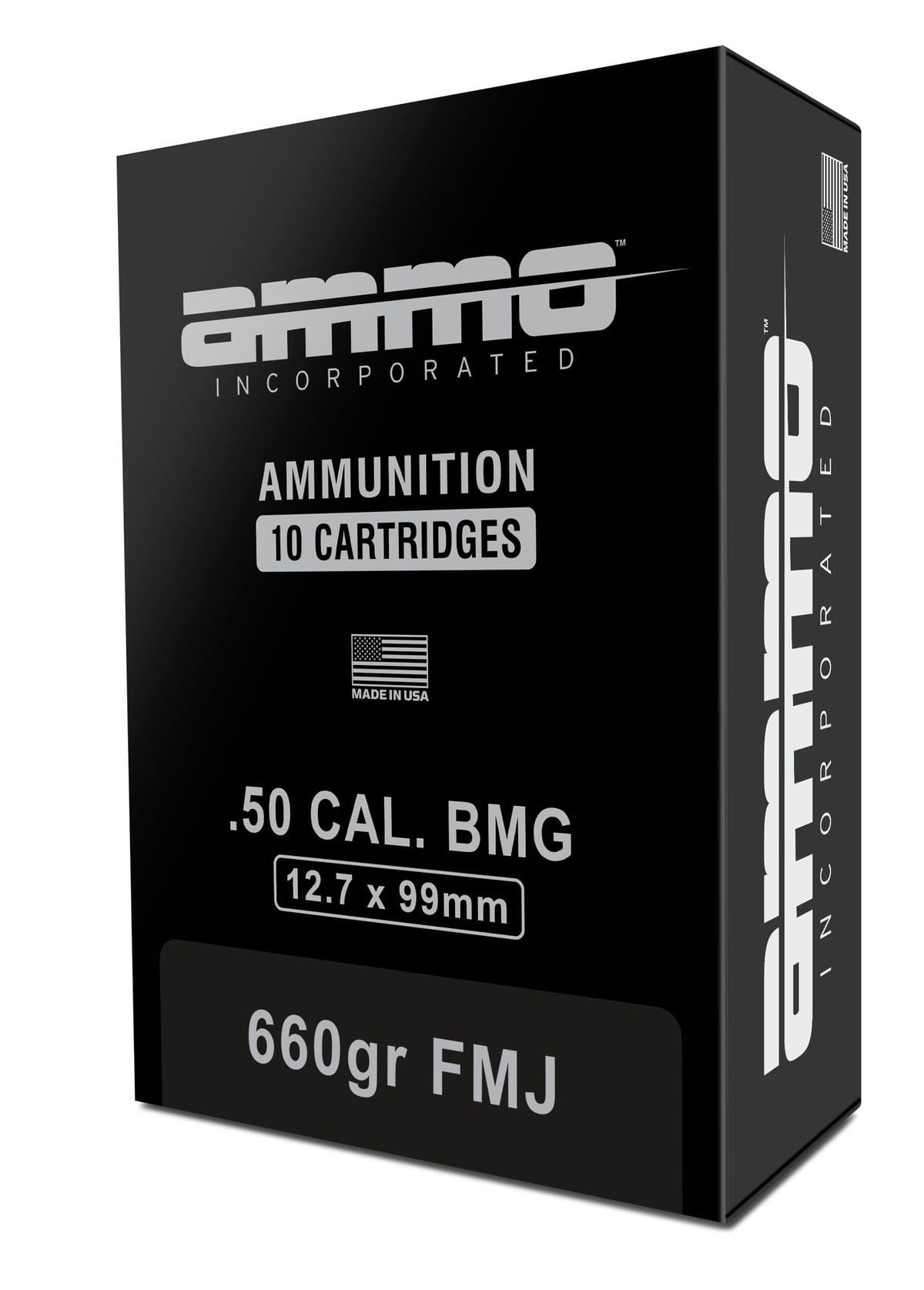 Ammo Inc Signature .50 BMG Rifle Ammo - 660 Grain | FMJ | 10rd Box