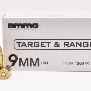 Ammo Inc Target and Range 9mm Luger Handgun Ammo - 115 Grain | FMJ | 50rd Box