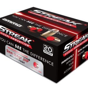 Ammo Inc STREAK Defense 9mm Luger Handgun Ammo - 124 Grain | JHP | Red | 20rd Box