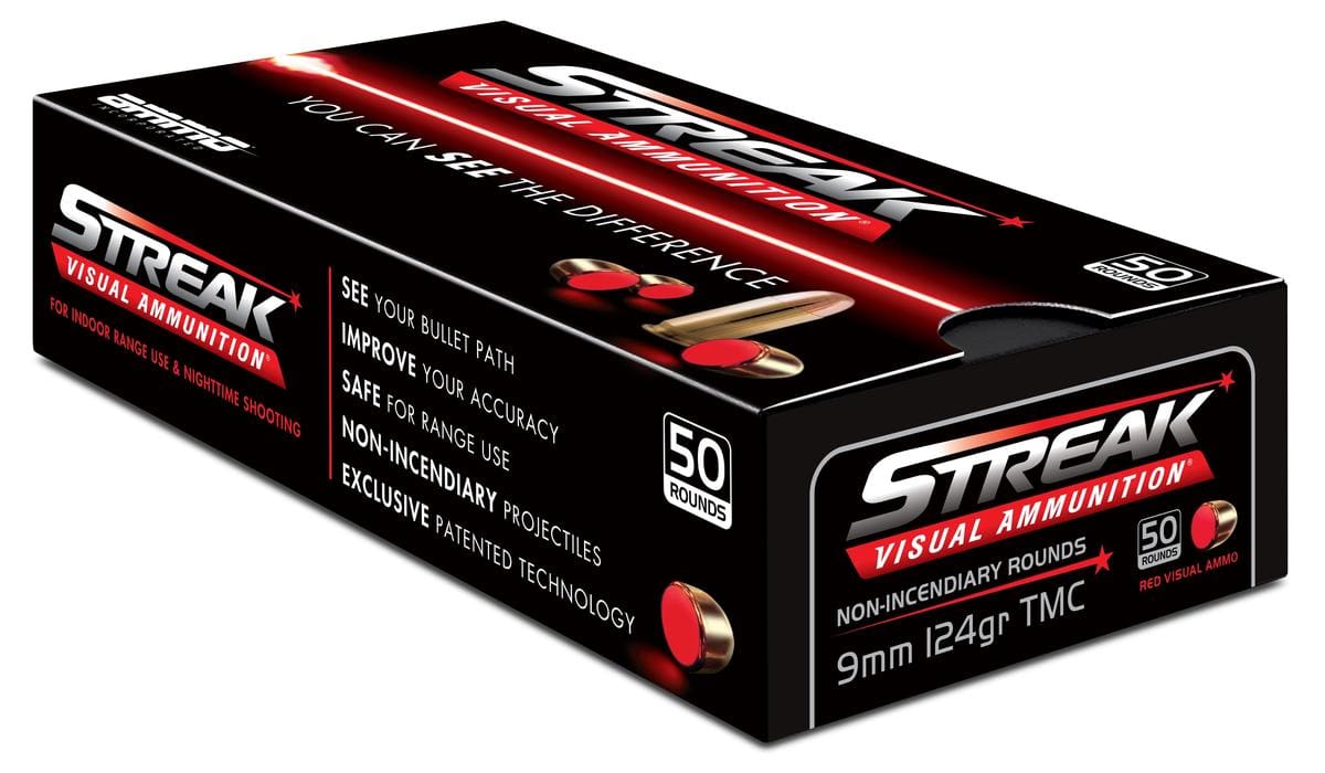 Ammo Inc STREAK Target 9mm Luger Handgun Ammo - 124 Grain | TMC | Red | 50rd Box