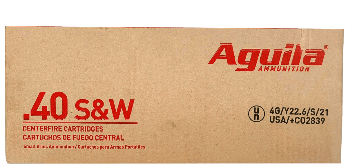 Aguila Ammunition .40 S&W Handgun Ammo - 180 Grain | FMJ Flat Nose | 1000rd Case