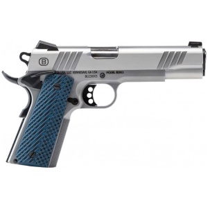 Bersa B1911 Pistol - Brushed Stainless | .45 ACP | 5" Barrel | 8rd | Blue Grips