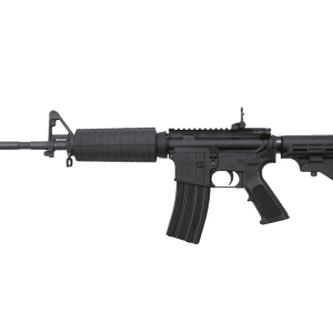 Bushmaster M4 Patrolman's Flat Top AR15 Rifle - Black | 5.56NATO | 16" Barrel | M4 Handguard | A2 Flash Hider | M4 Collapsible Stock | Flip-Up Rear Sight