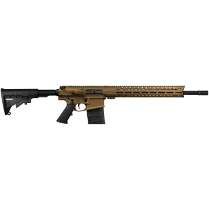 Live Free Armory LF308 Billet AR-10 Battle Rifle - Burnt Bronze | .308Win / 7.62NATO | 18" Barrel | 15" LFA Free Float M-LOK Rail | Classic M4-Style Stock