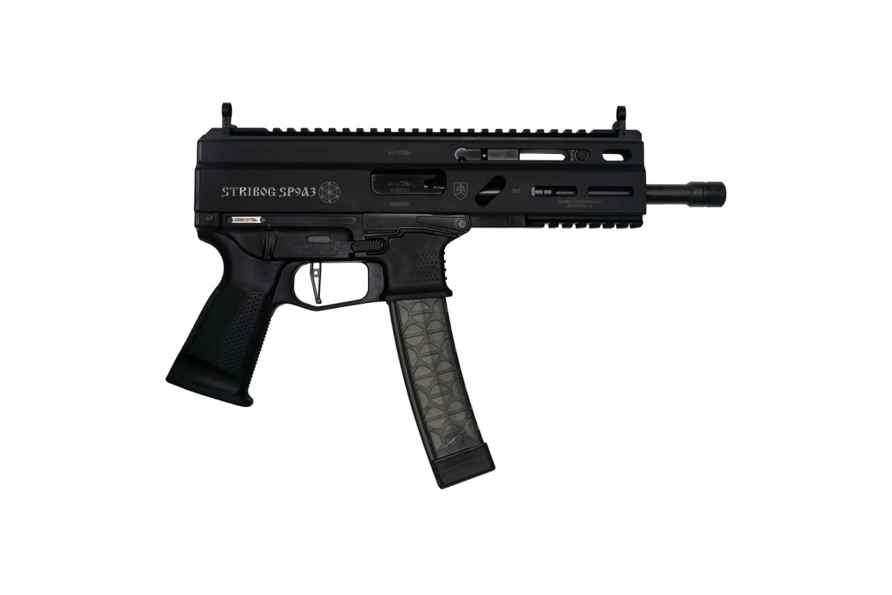 Grand Power Stribog SP9A3 Pistol - Black | 9mm | 8" Threaded Barrel | 30rd