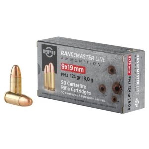 PPU 9MM FMJ 124GR RANGE MST 50RD BOX 20 BOXES PER CASE