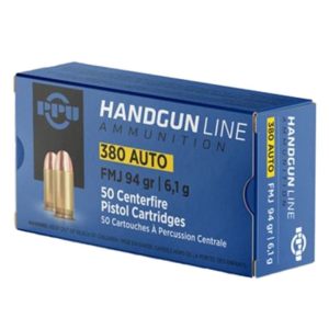 PPU 380 AUTO 94GR FMJ 50RD BOX 20 BOXES PER CASE