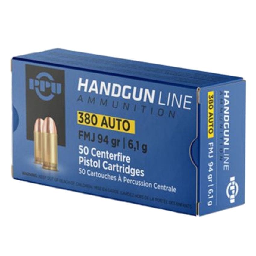 PPU 380 AUTO 94GR FMJ 50RD BOX 20 BOXES PER CASE