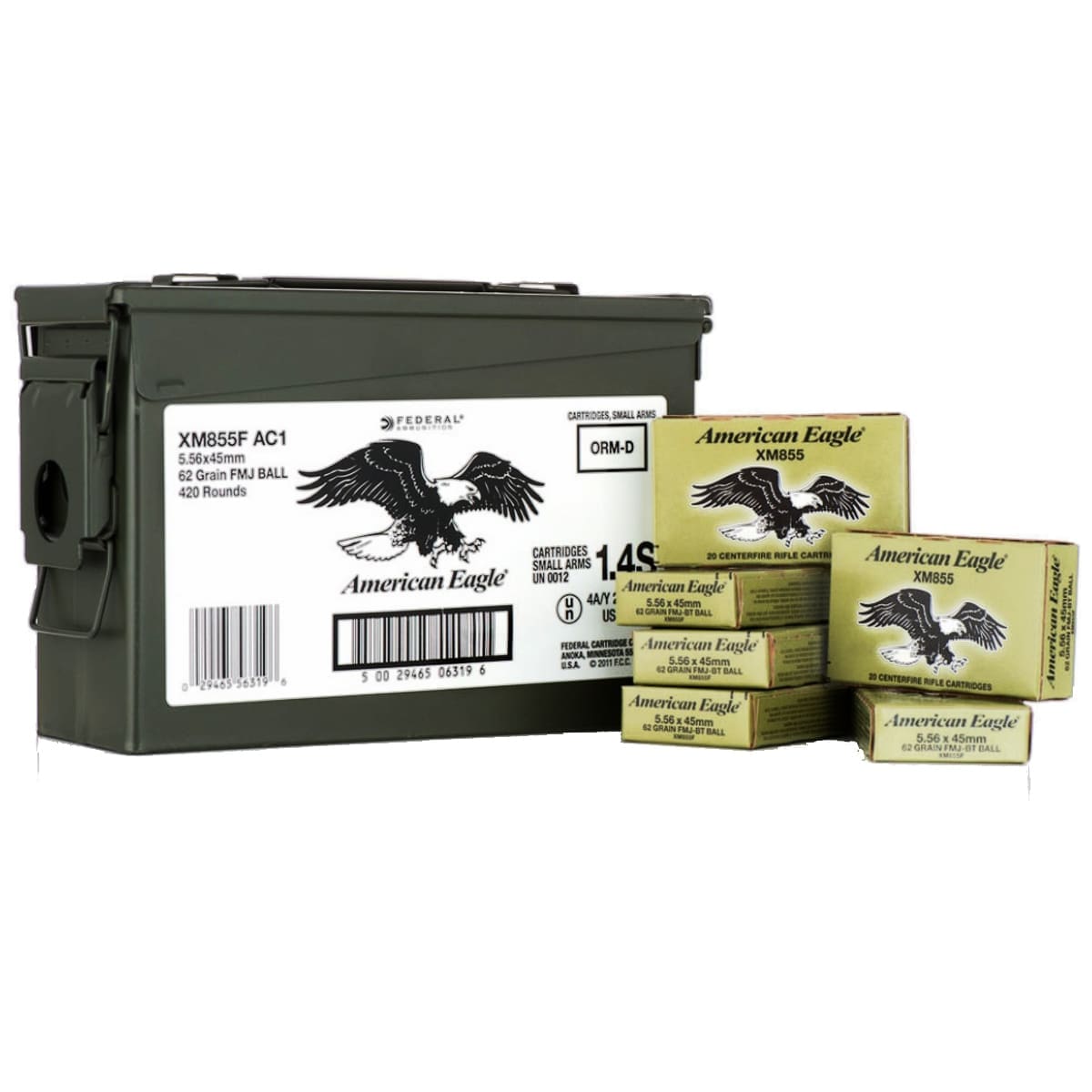 FEDERAL AE M855 5.56MM 62GR FMJ CAN