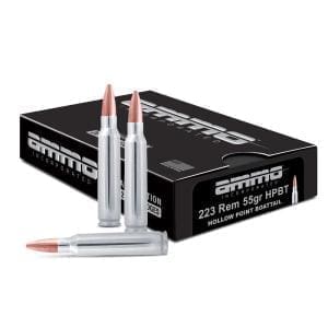 AMMO INC 223 55GR HPBT NICKEL BRASS CASE 20RD BX
