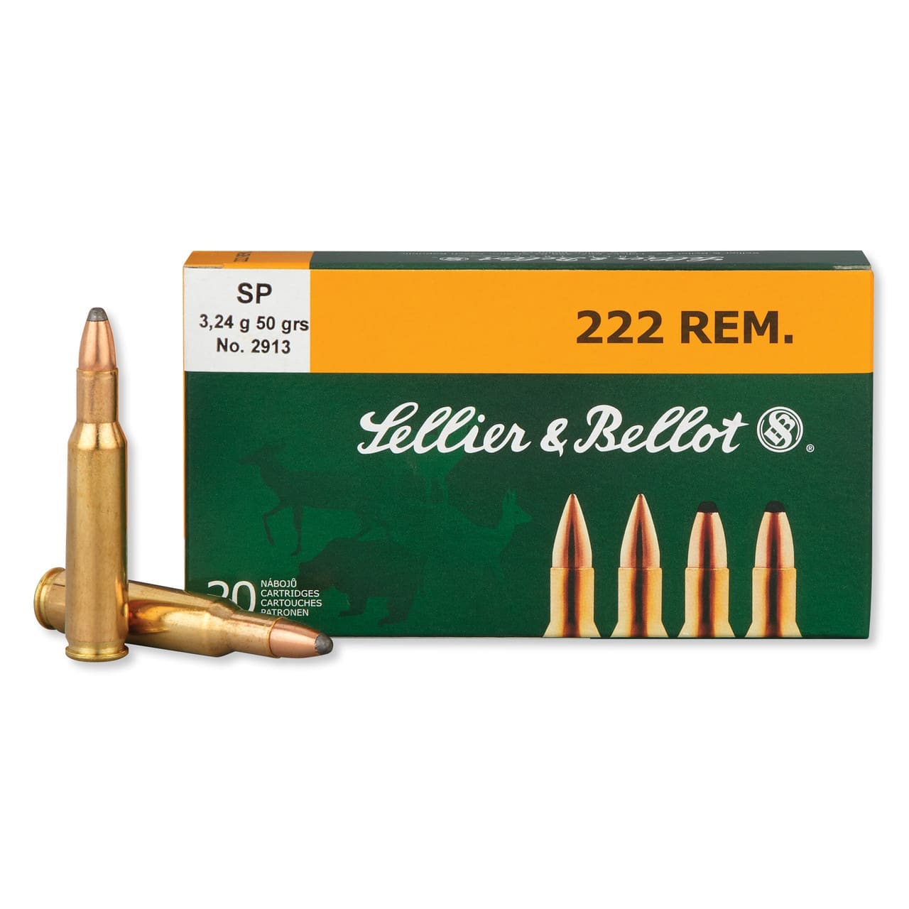 SELLIER & BELLOT 222 REM 50GR SP 20RD BOX 60 BOXES PER CASE