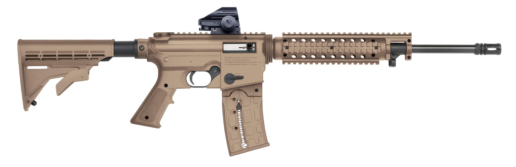 MOSSBERG 715T FLAT TOP 22LR S/A FDE RIFLE W/GRN DOT