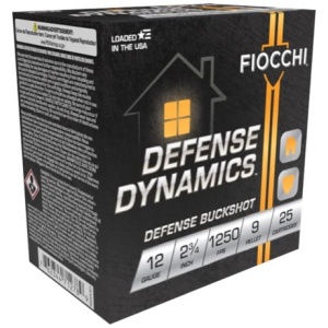FIOCCHI HOME DEFENSE 12G 2-3/4" 9 PELLET BUCKSHOT 25RDBX 250RD CASE
