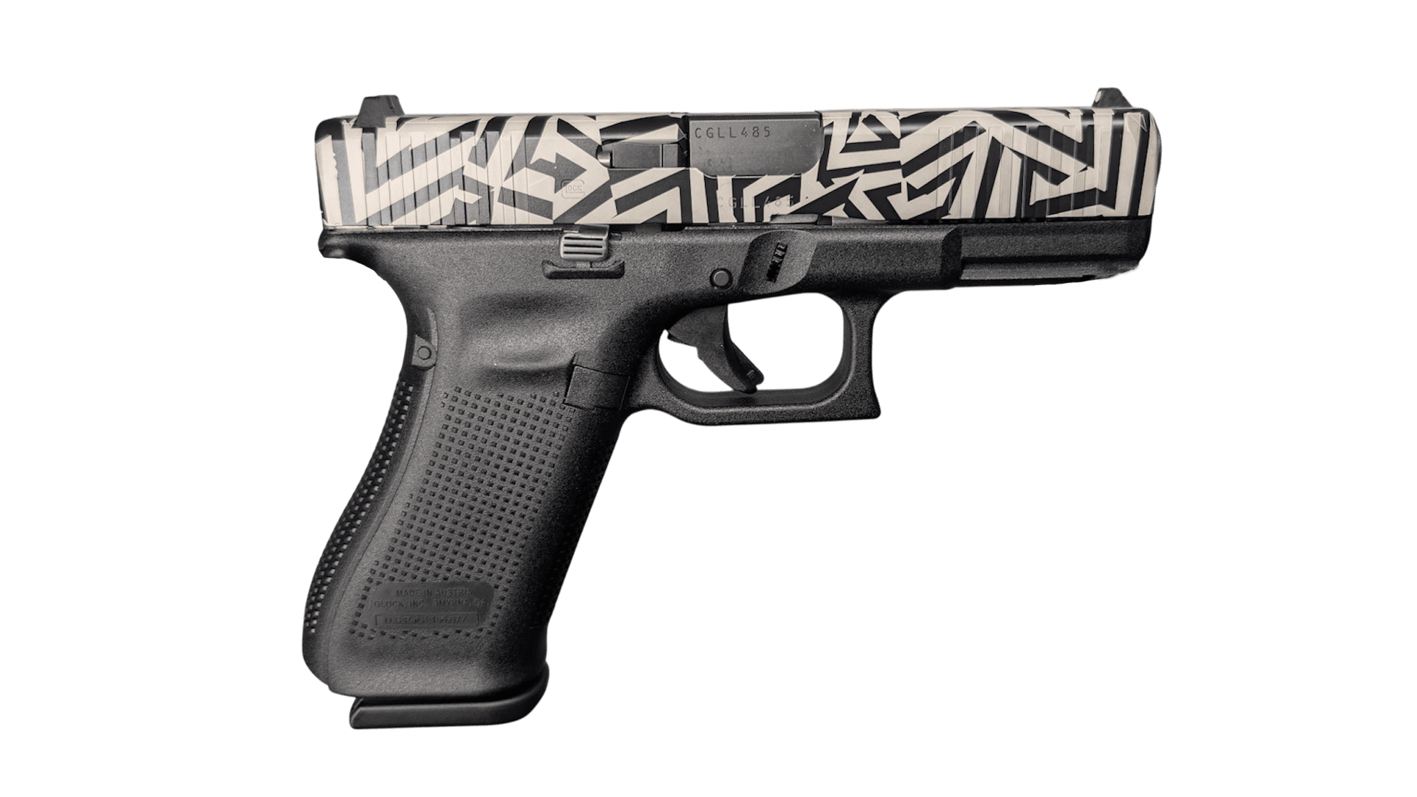 GLOCK 45 V HEX 9MM PISTOL 4" BLACK/WHITE/BLK SLIDE FXD 3-17RD MAGS